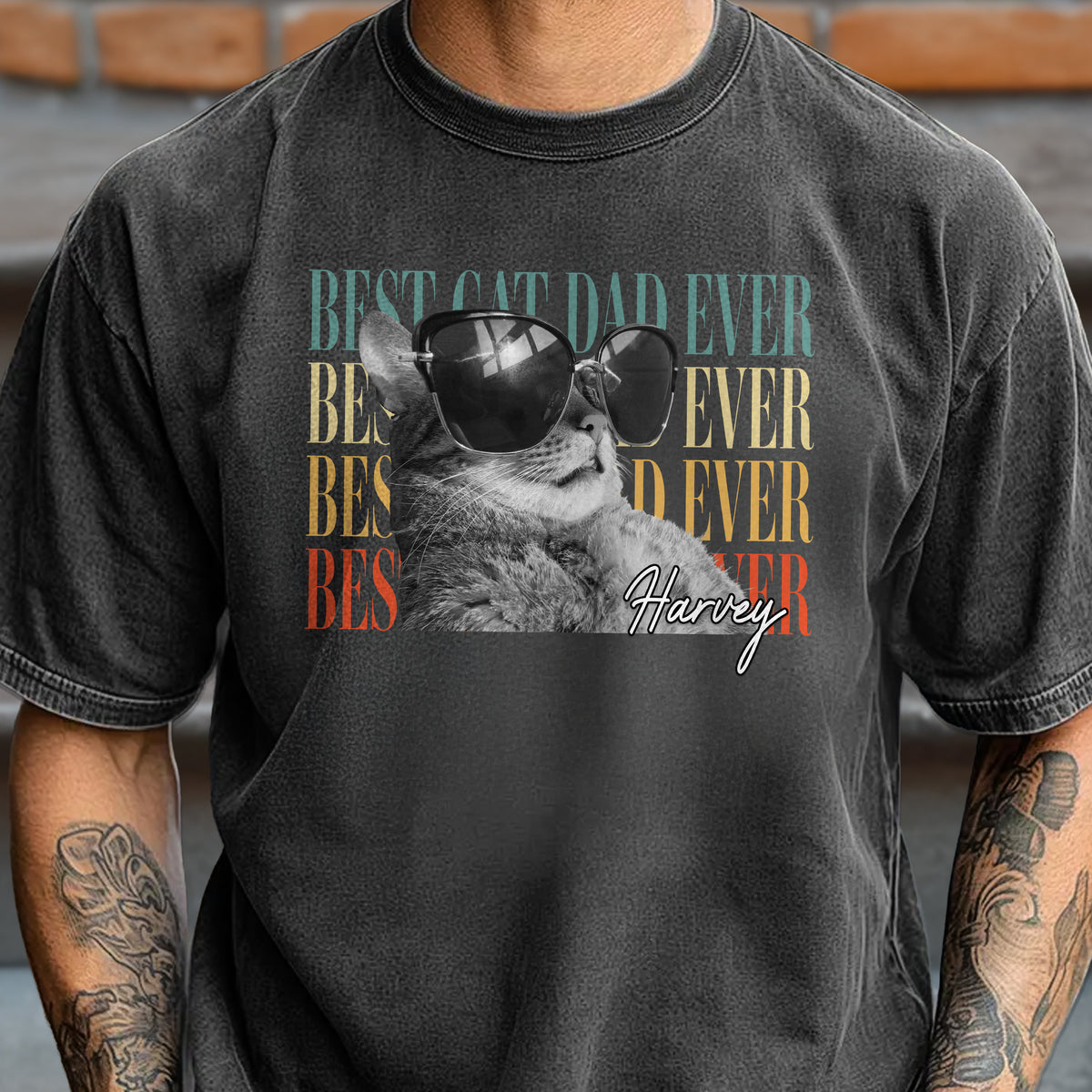 Personalized Vintage Photo Best Cat Dad Ever Retro Comfort Shirt HO82 902496