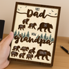Papa Bear With Kid Name Family 2-Layered Wooden Plaque With Stand Personalized Gift For Father's Day, Dad HO82 894042