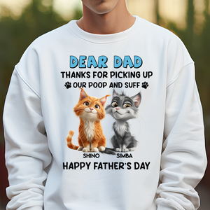 Dad, Mom Thanks For Picking Up Our Poop And Stuff Personalized Bright Shirt Cat Lover Gifts CH07 895246