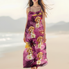 Custom Photo Dog Cat Tropical Hawaiian Aloha V-Neck Maxi Dress Summer Vacation Gift HA75 892508