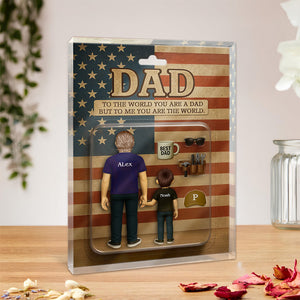 Personalized You Are The World Dad Family Acrylic Block Plaque Gift LM32 893453