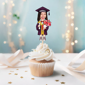 Custom Funny Face Class of 2025 Graduation Decoration Cupcake Toppers HA75 892120