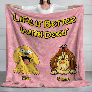 Better With My Dogs Personalized Blanket HA75 892138