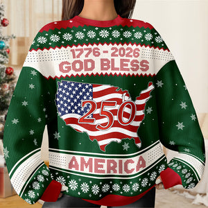 1776 - 2026 God Bless America 250 Ugly Sweater Christmas Gift HA75 897968