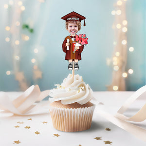Custom Funny Face Kid Class of 2025 Graduation Decoration Cupcake Toppers HA75 892122