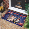 Personalized Cute Dog Red White Woof America 250 Years Of Freedom Doormat TH10 169055