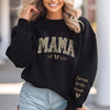 Custom Kid Name Leopard Mama Sleeve Printed Sweatshirt - Gift For Mom, Mother's Day HO82 902192