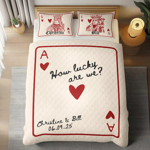 How Lucky Are We Custom Couple Name Bedding Set Valentine Gift Anniversary Gift For Couple CH07 899846