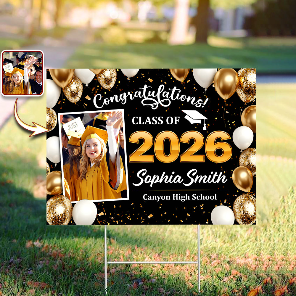 Custom Photo Class of 2026 Yard Sign Graduation Party Decor CH07 895550