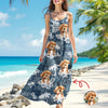 Custom Dog Photo Maxi Dress – Personalized Dog Photo Tropical Summer Dress CH07 911022