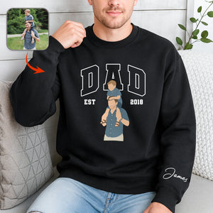 Custom Photo Dad With Daughter, Son Sweatshirt HO82 894170