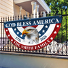 Custom Name Patriotic Eagle God Bless America Non-Pleated Fan Flag CH07 910566