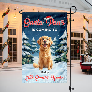 Custom Cute 3D Dog Santa Paws Is Coming To The Town Garden Flag LM32 895955