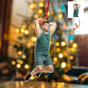 Custom Photo Basketball Players Acrylic Ornament Christmas Decorations HA75 897656