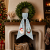 Personalized Monogram Letter Santa Claus Christmas Embroidered Wreath Sash, Festive Holiday Door Decor LM32 670203