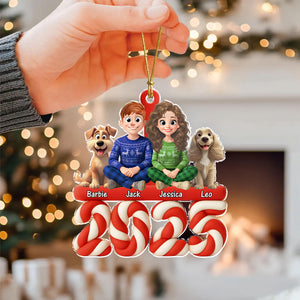 Family Marshamallow Acrylic Ornament Personalized Gift For Dog Lovers HO82 900130