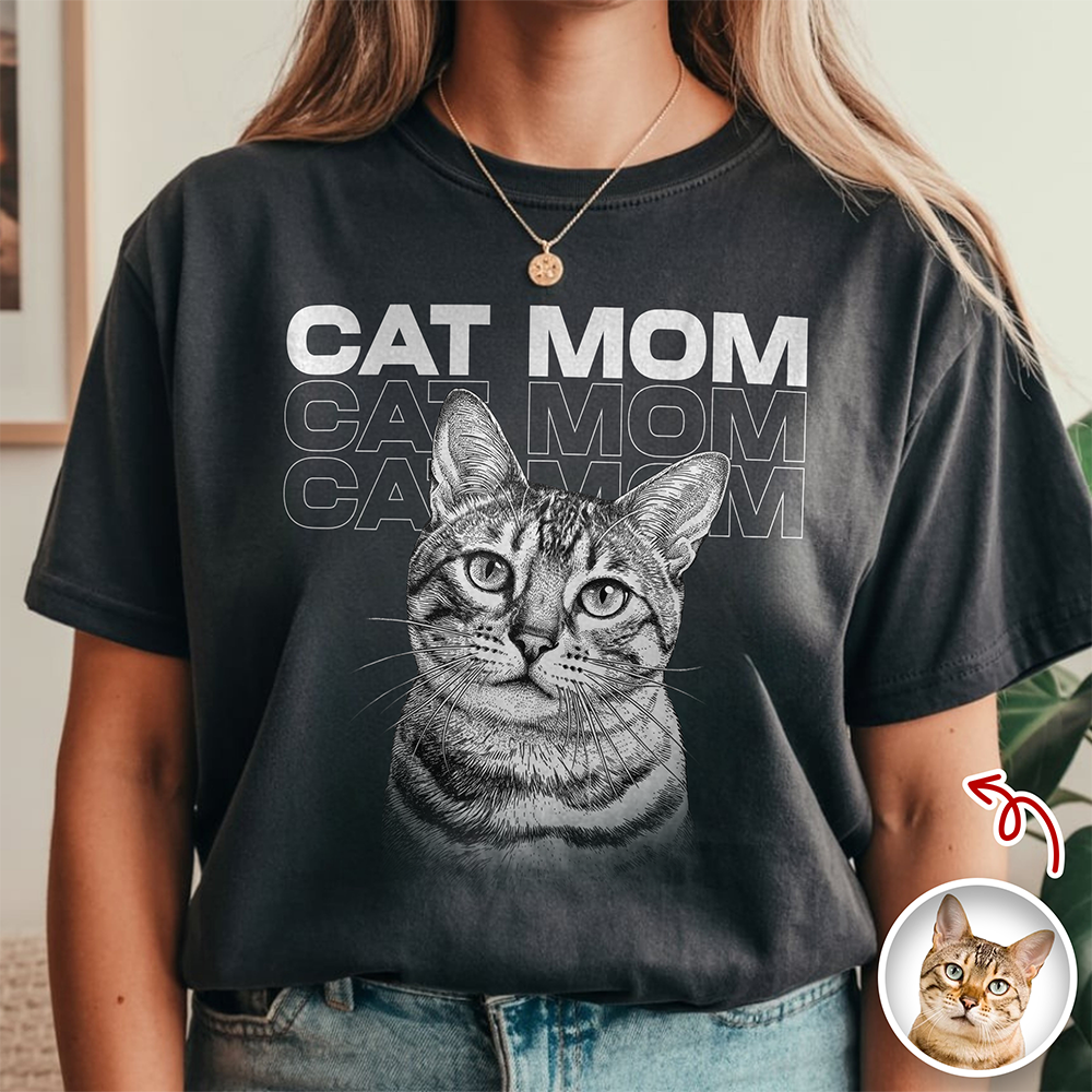 Custom Name & Photo Vintage Style Dog Cat Dad Mom Comfort Shirt LM32 669419