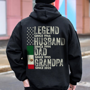 Personalized Legend Husband Dad Grandpa Back Shirt With American And Mexico Flag TH10 894317
