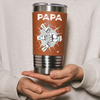 Custom Kids Names Papa Fist Bump Leather Tumbler - Personalized Gift for Dad And Grandpa HO82 902614