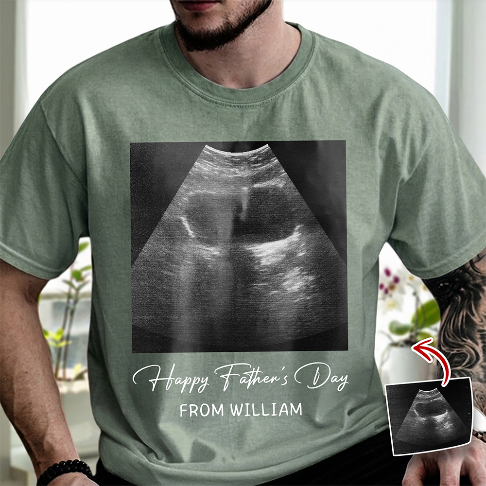 Custom Ultrasound Photo Happy Father's Day Comfort Shirt - Personalized New Dad Gift CH07 911514