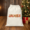 Custom Name Gingerbread Letter Christmas Sack, Personalized Holiday Gift Bag TH10 171349