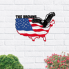 Custom Family Name Patriotic Flying Eagle Metal Sign HO82 901144