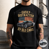 Custom Photo Easily Distracted by Old Cars Classic Car Guy Funny Vintage Dark Shirt CH07 180032