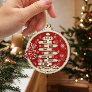 Custom Family Name Christmas - Personalized 2 Layered Wood Ornament CH07 899066