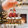 You & Me And The Dog Cozy Xmas Crew Acrylic Ornament Personalized Gift For Christmas HO82 900114