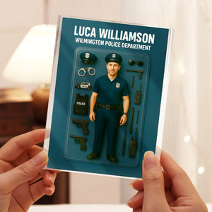 Custom Police Figure Acrylic Block Plaque, Unique Keepsake, Father's Day Gift HA75 892338