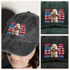 Best Dog Dad Ever Ever 4th Of July Personalized Washed Denim Baseball Cap CH07 896052