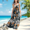 Custom Dog Photo Floral Style Women's V-Neck Cami Maxi Dress HO82 893598