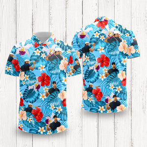 Custom Face Golfer Photo Hawaiian Polo Shirt - Personalized Gift for Golfer LM32 897493