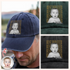 Personalized Vintage Photo Best Dad Mom Ever Washed Denim Baseball Cap HA75 921434