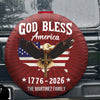 Custom Family Name Patriotic 250th Anniversary God Bless America Eagle 1776–2026 Tire Cover HO82 902052