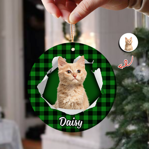 Custom Photo Cat Ceramic Ornament Christmas Gift For Cat Lovers HA75 897454