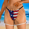 Funny Sexy Women's Beach Short USA Flag Funny Swim Trunks CH07 180142