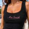 Personalized Embroidered Lace Tank Top, Custom Bridal Shower Gift, Engagement Gift Bachelorette Party, New Mrs. Tank CH07 911948