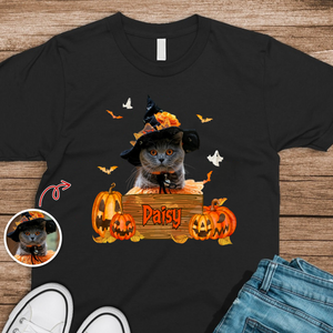 Custom Dog Cat Photo Halloween Witch Dark Shirt HO82 894996