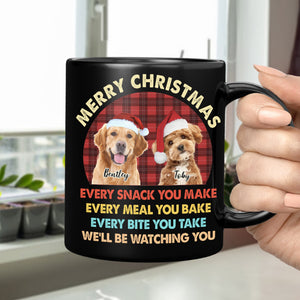 Custom Christmas Dog Photo Every Snack You Make Black Mug For Dog Lovers CH07 899940