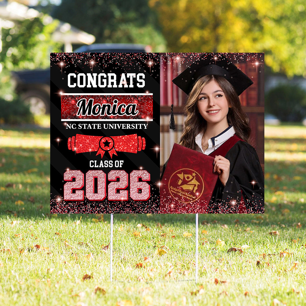 Custom Photo Congrats Class of 2026 Graduation Yard Sign CH07 910734