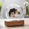 Custom Photo Our First Christmas As Mr & Mrs Couple Round Acrylic Frame Block HA75 898012