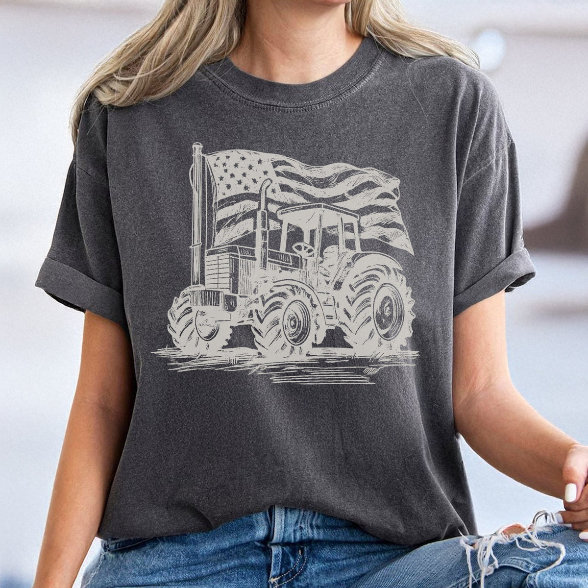 American Flag Tractor Comfort Shirt USA Independence Day Gift LM32 669217