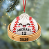 Custom Name Softball Squishy Dumpling Acrylic Ornament, Funny Sports Christmas Decoration HO82 903782