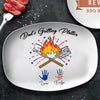 Custom Grandpa's Grilling Plate Independence Day Handprint Platter HO82 894206