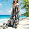 Custom Cat Photo Floral Style Women's V-Neck Cami Maxi Dress HO82 893600