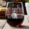 Personalized Vintage Photo Best Daddy Mommy Ever Wine Glass TH10 169957