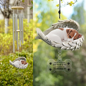 Custom Photo Within Angel Wings Memorial Dog Cat Acrylic Wind Chimes HO82 894300