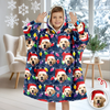 Custom Photo With Colorful Christmas Lights Hoodie Blanket For Dog Cat Lovers HA75 898288