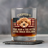 Custom Photo Dog Dad The Man The Myth American Flag Dad Rock Glass HA75 892272